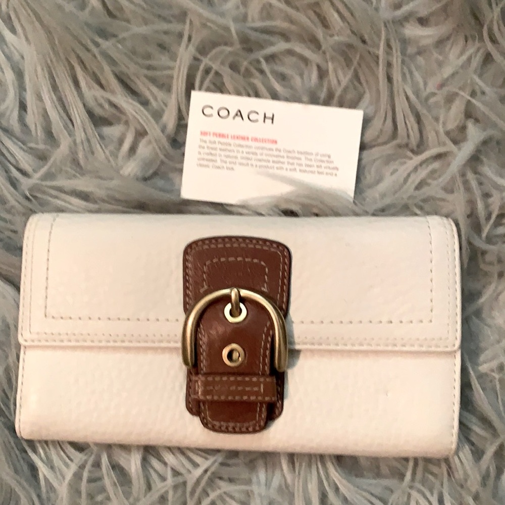 White Coach Leather Wallet New!